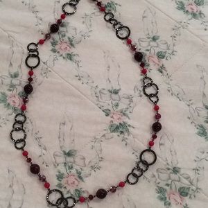 Black, red necklace, Premier designs, adjustable